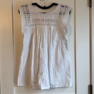 Mi Golondrina Flores Blouse with Deshilado Lace